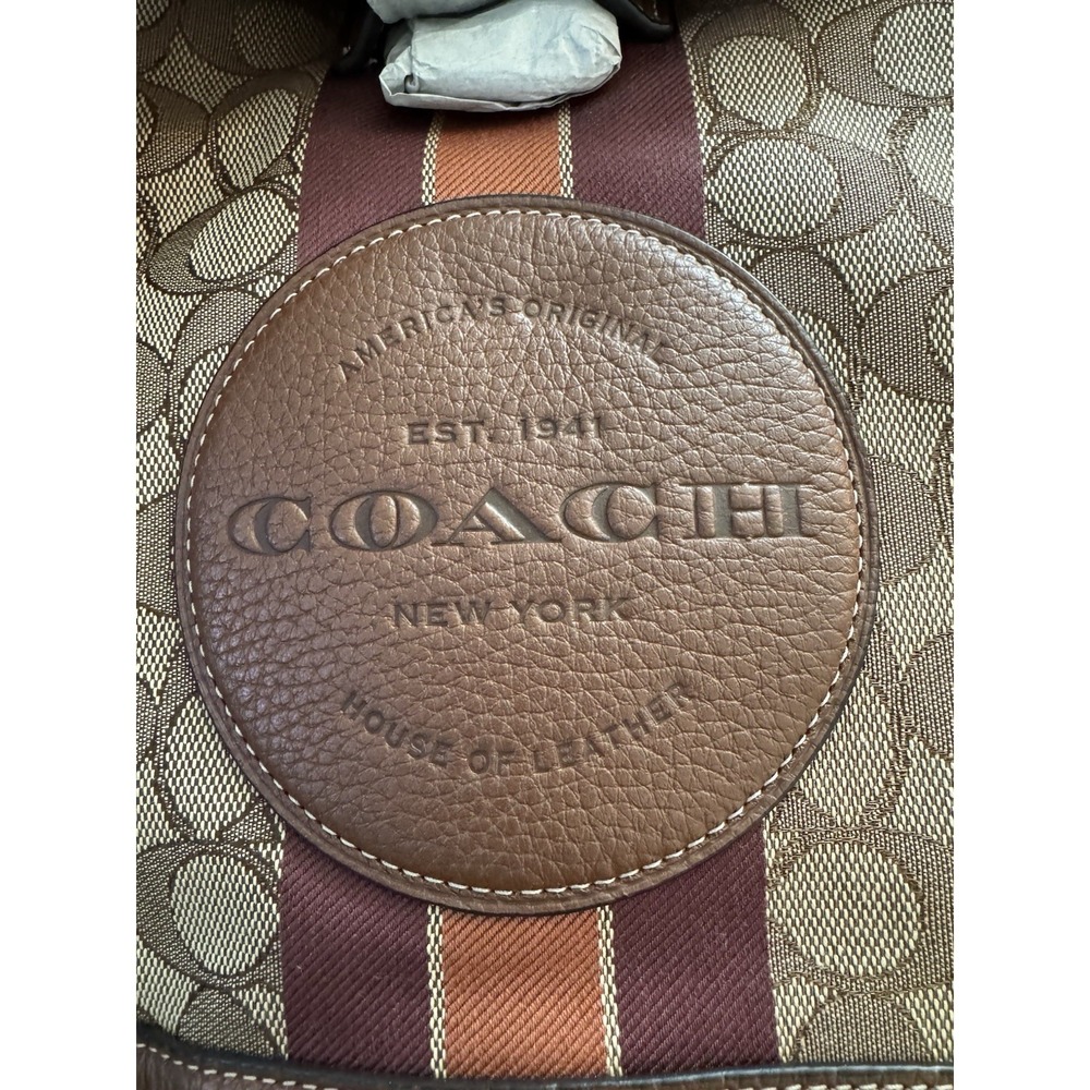 COACH DEMPSEY DRAWSTRING BACKPACK IN SIGNATURE JACQUARD with PATCH & STRIPE NEW - Picture 2 of 7
